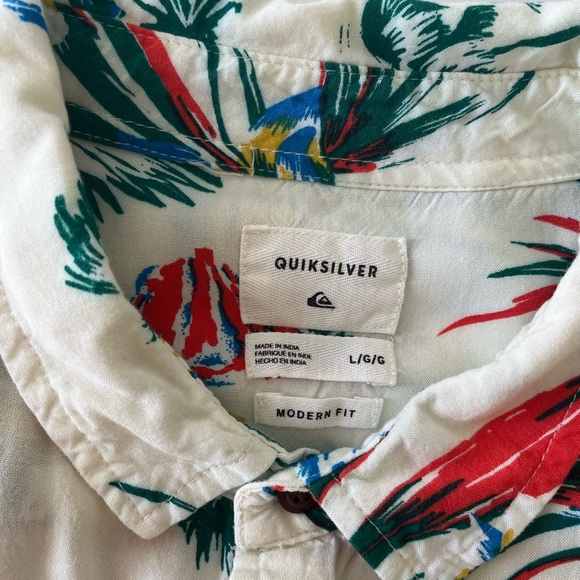 Mens Quiksilver Hawaiian Button Down Shirt - Picture 3 of 3